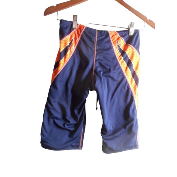 Tyr Swim Team Shorts Racing Trunks Swimsuit Orange Blue Sz 32 Stingrays Logo - Picture 6 of 6